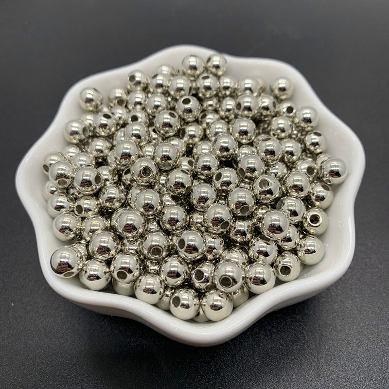 3-12mm Plastic ccb Spacer beads, electroplated positioning beads, loose beads with straight holes diy Bracelet Necklace Jewelry Accessories Secondary image