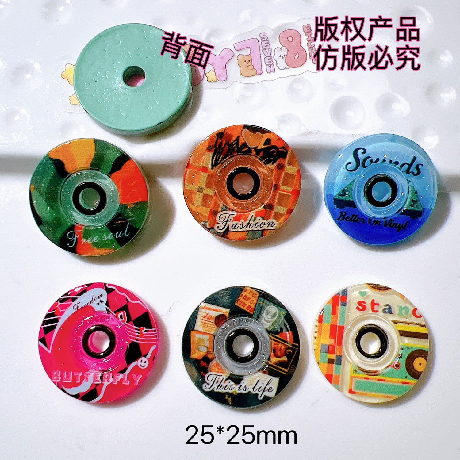 Ruiya diy Accessories, craft materials, shoe buckles, water bottle stickers, cream glue stickers, hair accessories, vintage style CD Secondary image