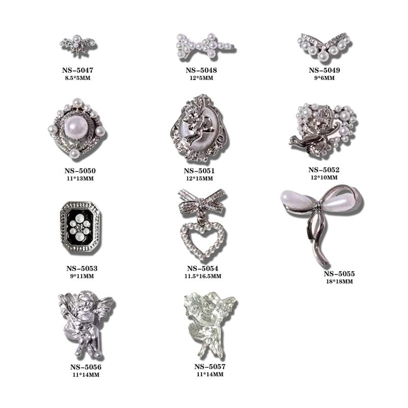 Nail art accessories: matching ribbons, pearls, bows, heart shapes, Halloween Cupid series, nail art rhinestones and alloys Secondary image