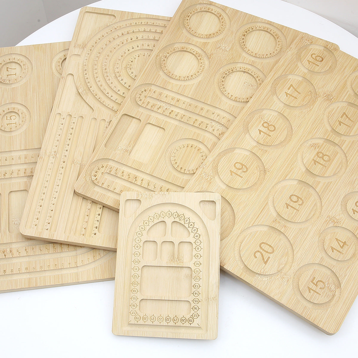 Wooden minimalist beaded board bracelet pearl design display stand decorative piece jewelry display rack creative photography prop Secondary image