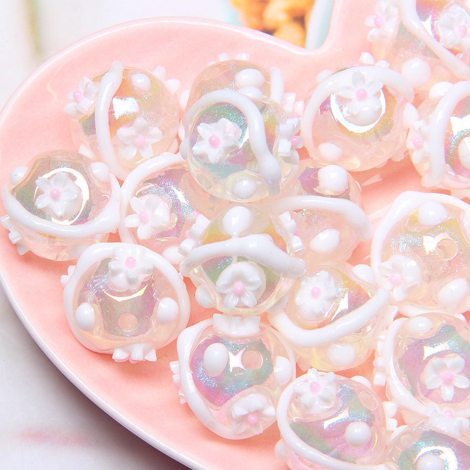 Heavy Craft Hand-Painted Beads diy Beaded Loose Beads Phone Chain Bracelet Accessories Secondary image