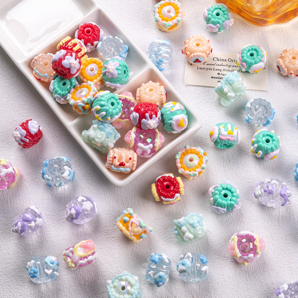 2026Hand-painted Beads Heavy Oil Beaded Phone Chain Mixed Beads diy Ornament Material oil beads Secondary image