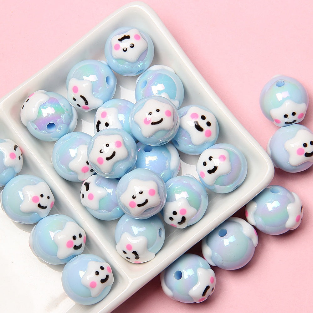 Little Bear Hand-Painted Beads Loose Beads diy Beaded Bracelet Phone Chain DIY Material Cart Hanging Accessories Secondary image