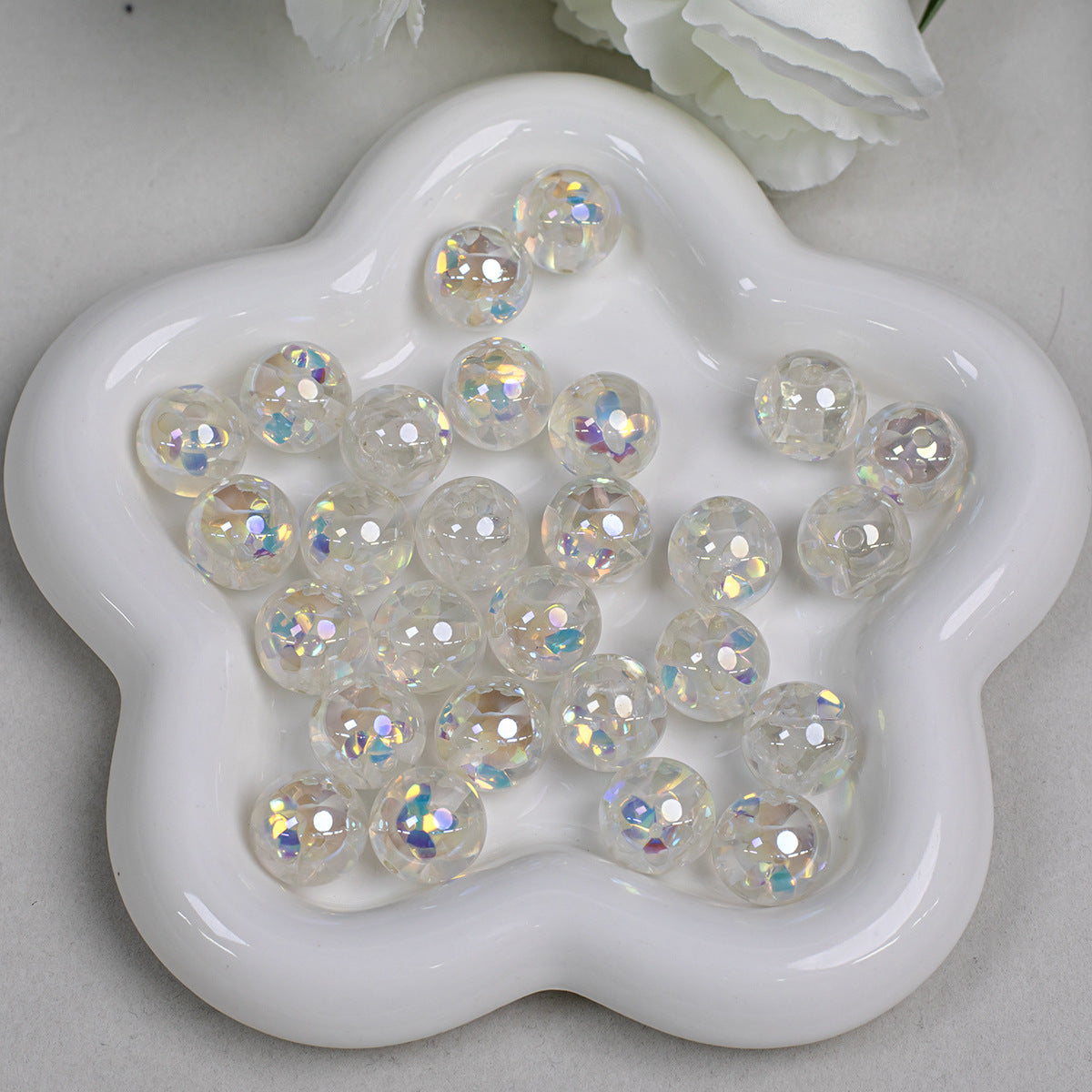 Electroplated resin beads with through holes, loose beads diy Mobile phone beaded accessories Secondary image