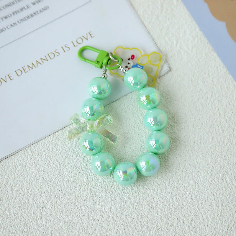 マベ ドーパミンビーズキーホルダー、クマとウサギの携帯チャーム、バッグペンダント、キーペンダント サブ画像