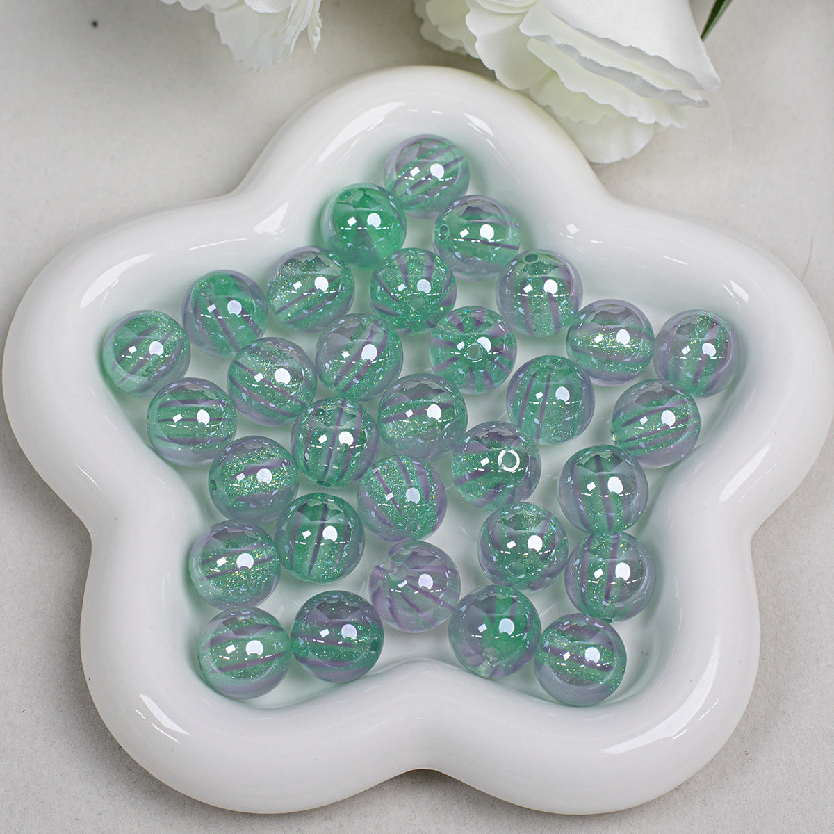 Fine-glitter circus electroplated resin beads with through holes, loose beads diy Mobile phone chain accessories Secondary image