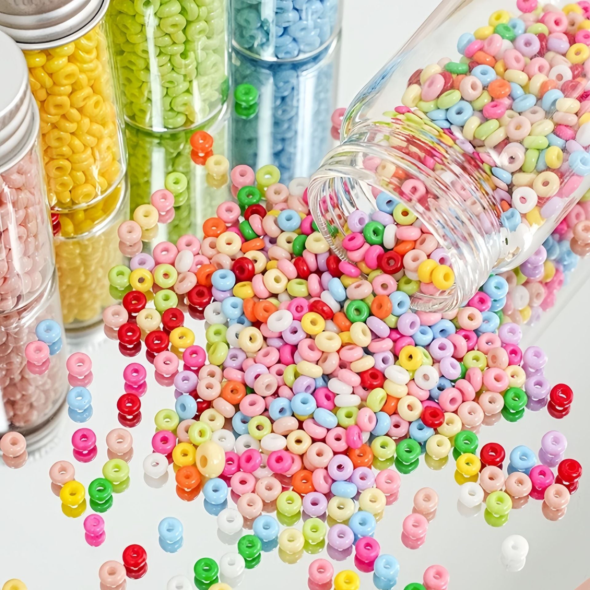 High-quality colorful cream donut glass seed beads diy Handmade beaded phone chain materials and accessories Secondary image