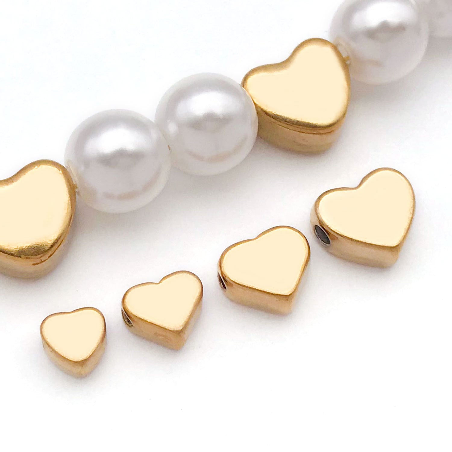 Stainless Steel gold Star Moon Heart Beads Spacer Beads Straight Hole Pendant diy Jewelry accessories: necklaces and bracelets Secondary image