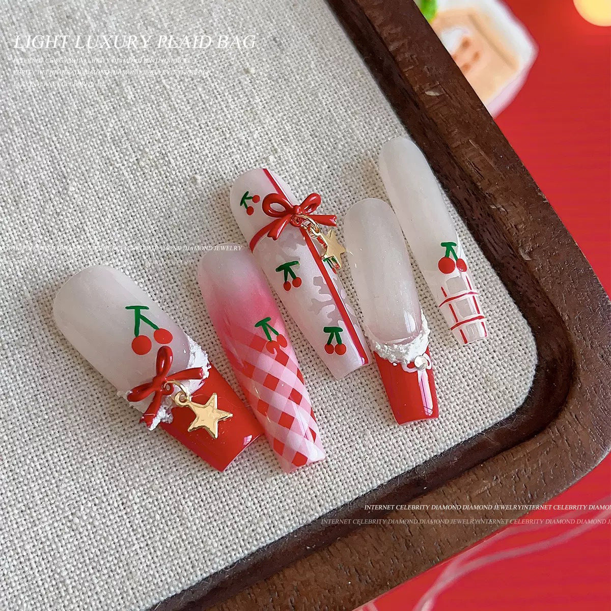 Christmas series nail art accessories: cute bells, little bears, Santa Claus, Christmas trees, and butterfly pendants Secondary image