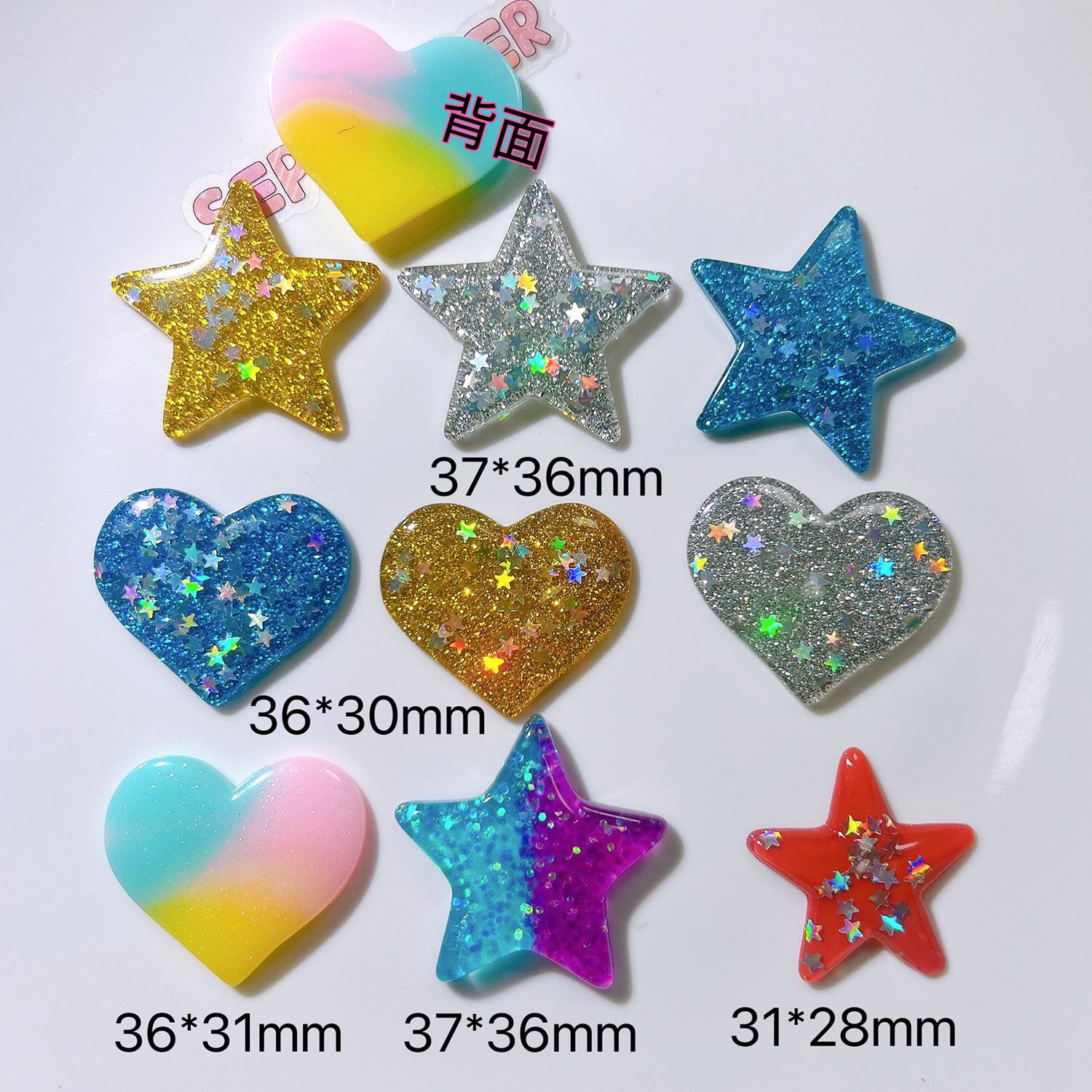 diy Handmade materials: shoe buckles, hats, cream glue patches, fine glitter pieces, heart shapes Secondary image