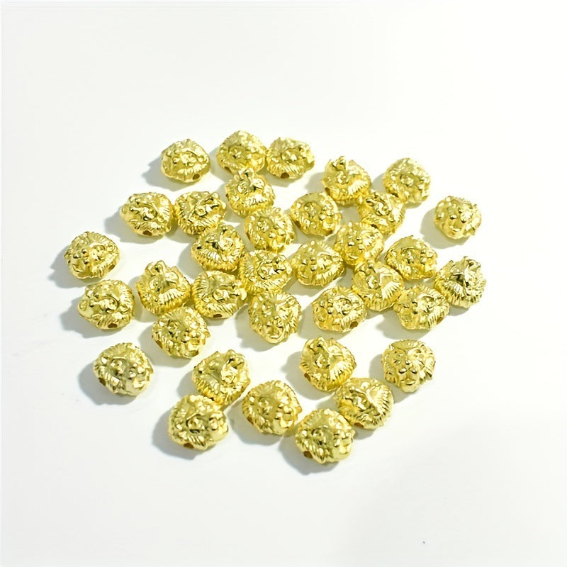 10mm gold silver Lion Head Acrylic Beads DIY Bracelets, phone chains, beaded jewelry accessories Secondary image