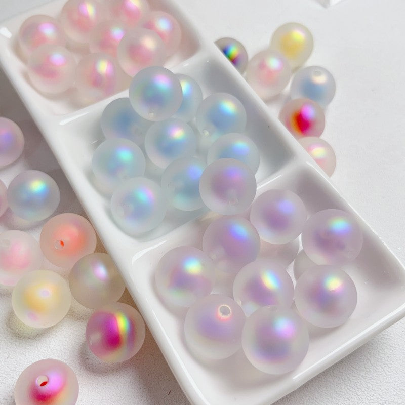 uv Colorful rubber beads with candy-colored center for phone chains and beaded bracelets materials diy Jewelry accessories with straight holes Secondary image