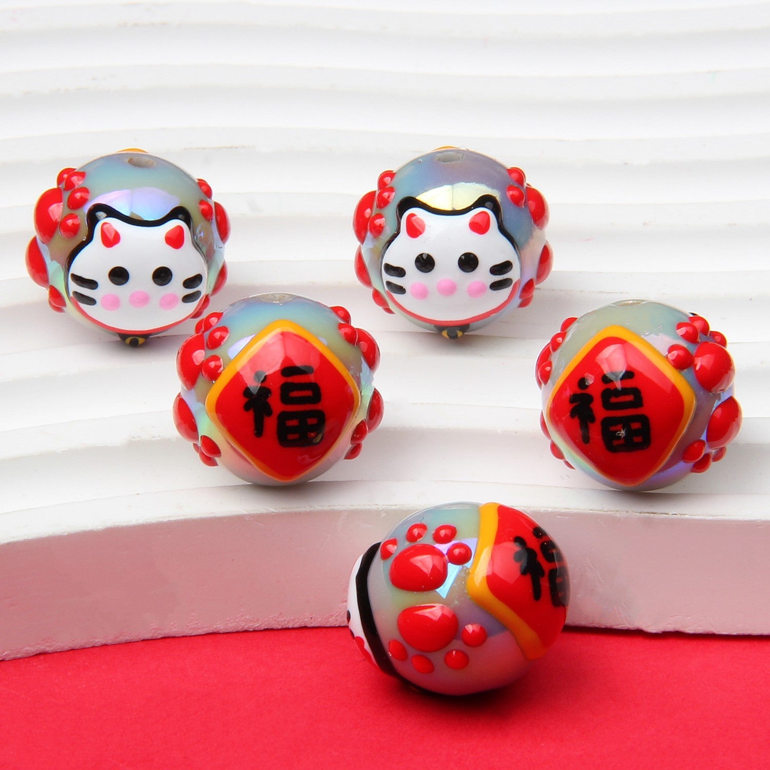 2026UV Color-plated Cartoon Hand-painted Beads DIY Hand-painted Beads Loose Beads String Beads Car Hanging Bracelet Secondary image