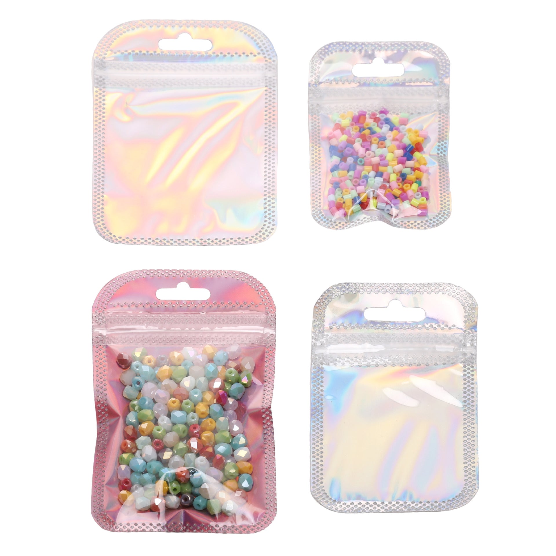 Plastic laser colored jewelry packaging bags, small accessory sub-packaging bags, DIY jewelry material sealing storage bags Secondary image