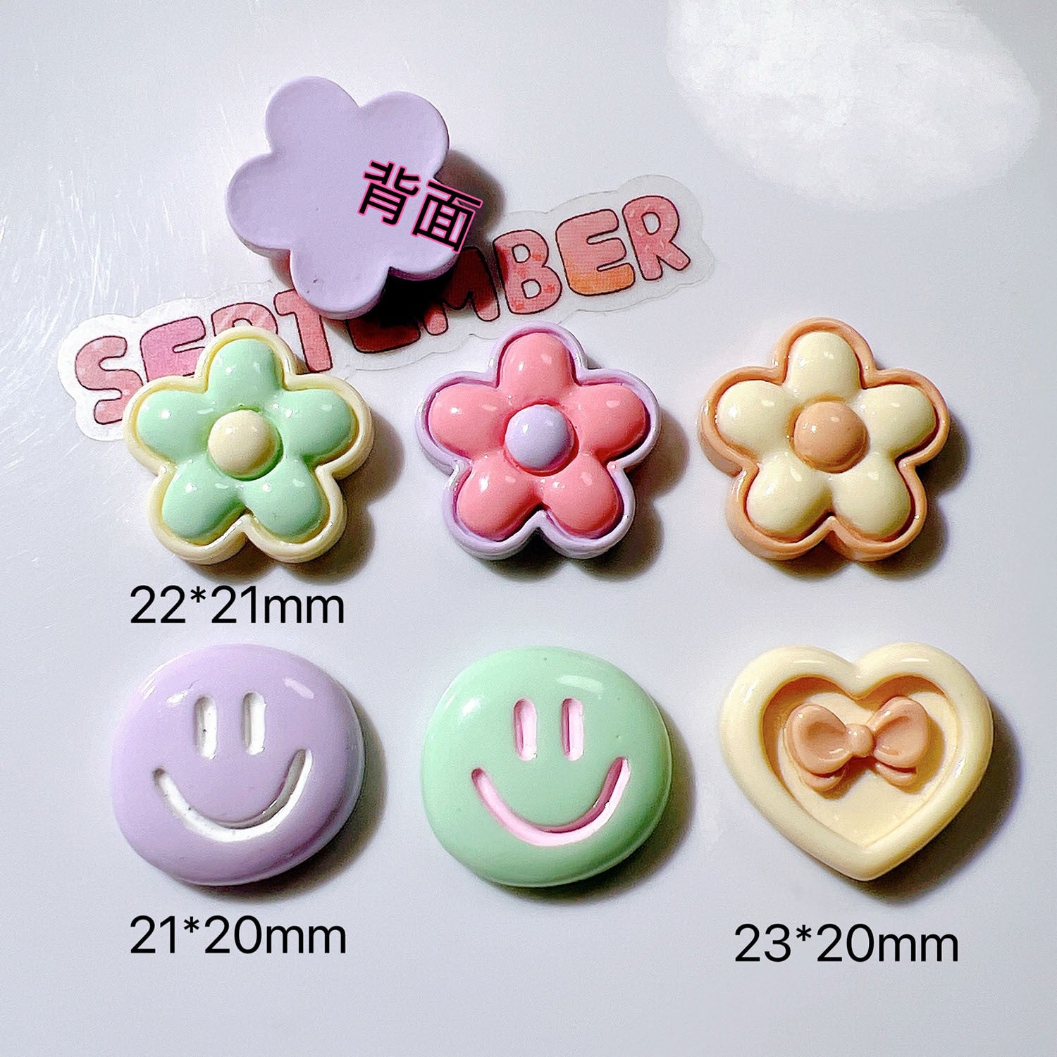 diy Accessories, craft materials, shoe buckles, water bottle stickers, cream glue stickers, hair accessories, cream-colored smiley faces Secondary image