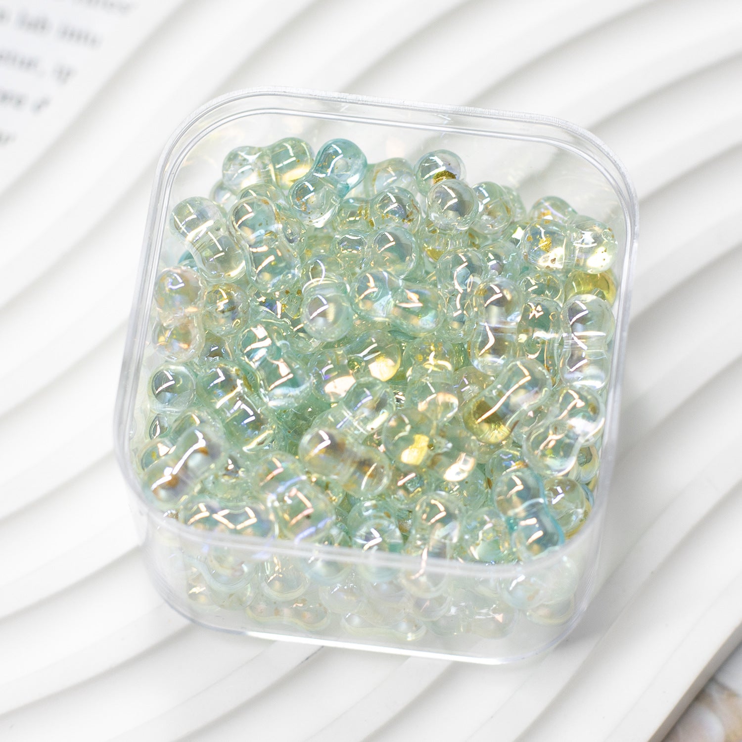 Gradient two-tone peanut-shaped beads, cold moon electroplated irregular beads, through-hole loose beads diy Phone chain accessory spacer beads Secondary image