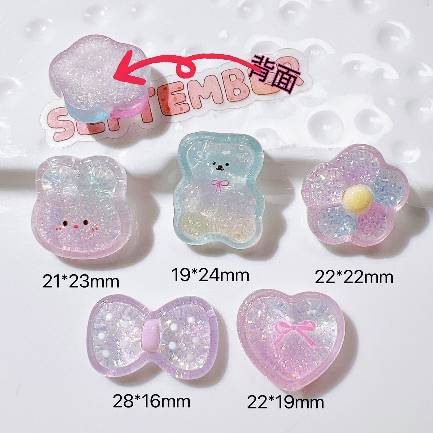diy Accessories, handmade shoe decorations, cream glue, hair accessory clips, stationery base material, gradient color chubby bear Secondary image