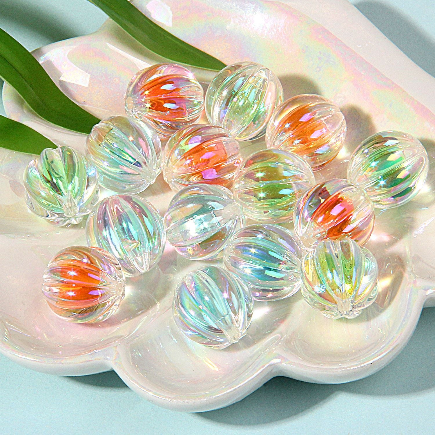 Transparent Color-Plated Pumpkin Beads DIY Phone Chain Beaded Mixed Style Bracelet Accessories Beads diy Beads Secondary image