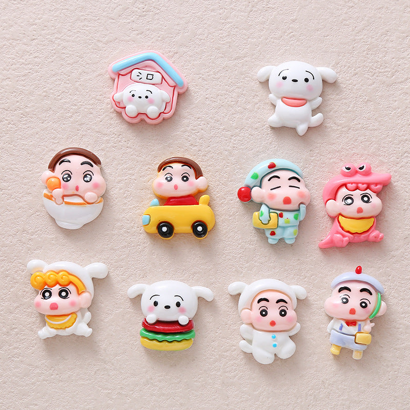 Cute Shin-chan Cosplay DIY Resin Accessories Cream Glue Handmade Children's Hair Clips Shoes Water Bottle Decoration Patches Secondary image