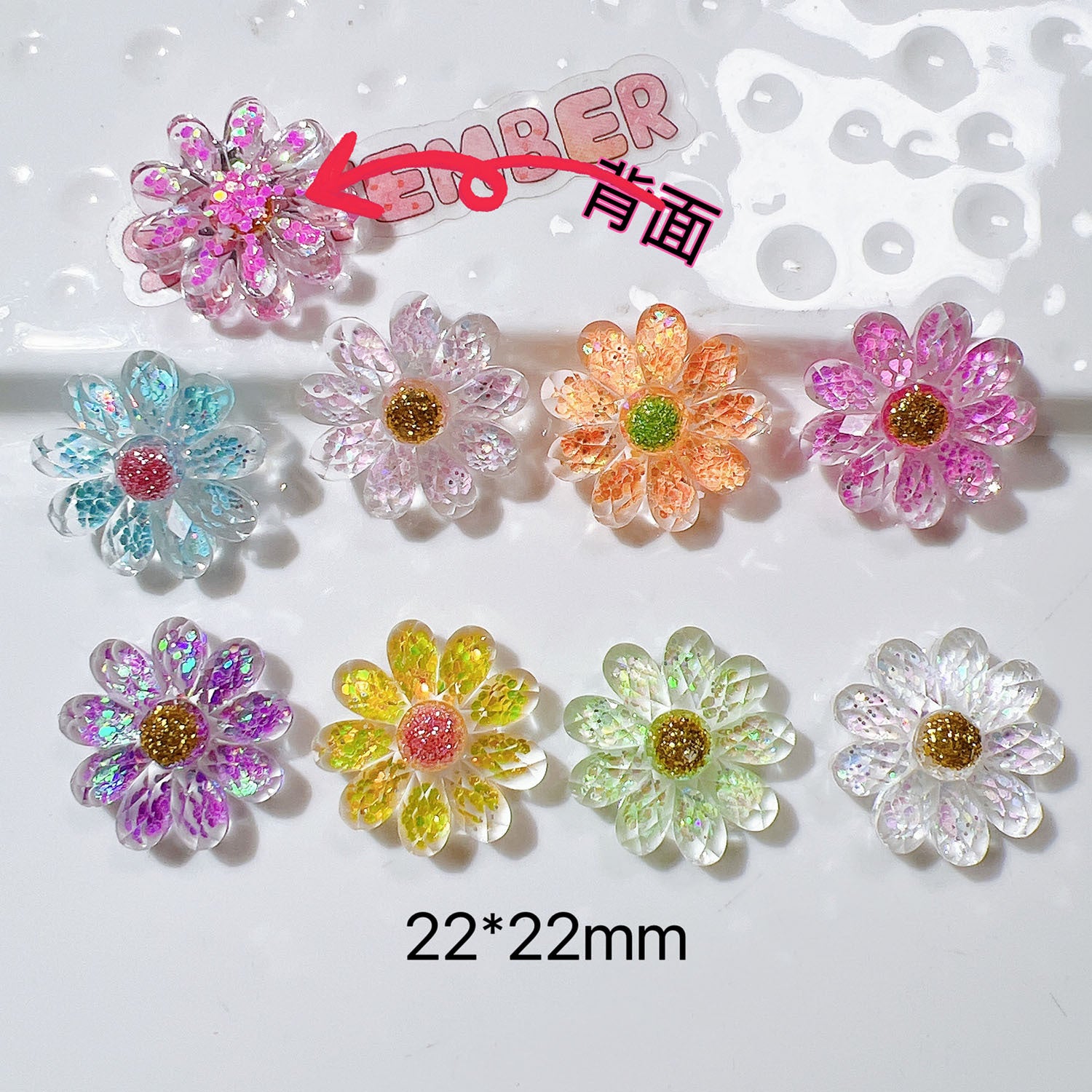 diy Jewelry, shoe decorations, water cup stickers, cream glue accessories, children's headwear ab Small fresh flowers made of glue Secondary image