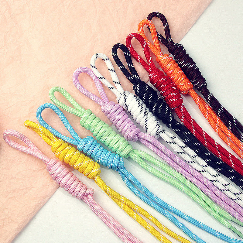 Hand-woven rope with contrasting colors, keychain, simple and portable wrist strap, DIY colorful pressed leather cord pendant accessory サブ画像