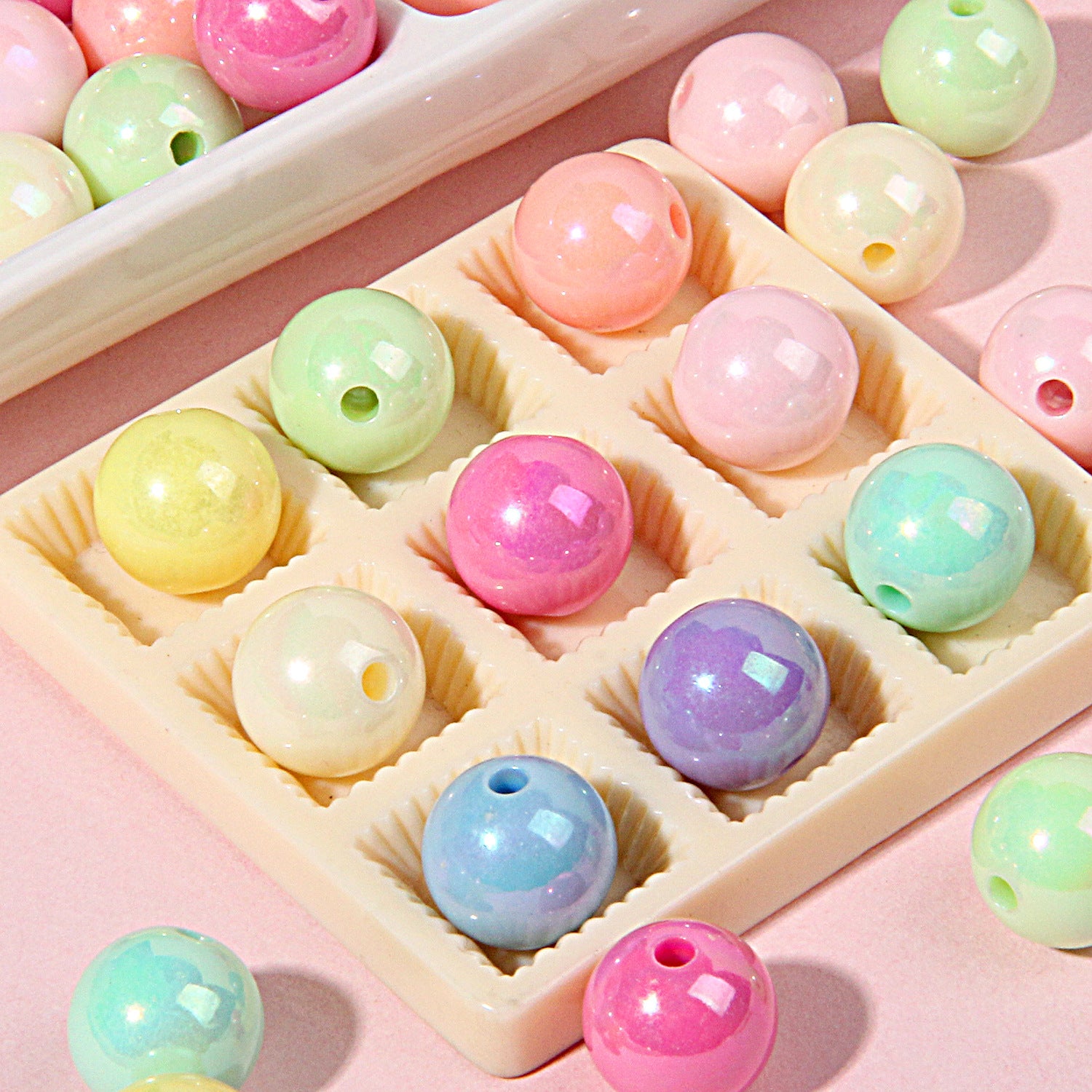 Macaron Color Acrylic Beads Mixed Style DIY Phone Chain Bracelet Beaded Handmade Beads Bulk diy Beads Secondary image