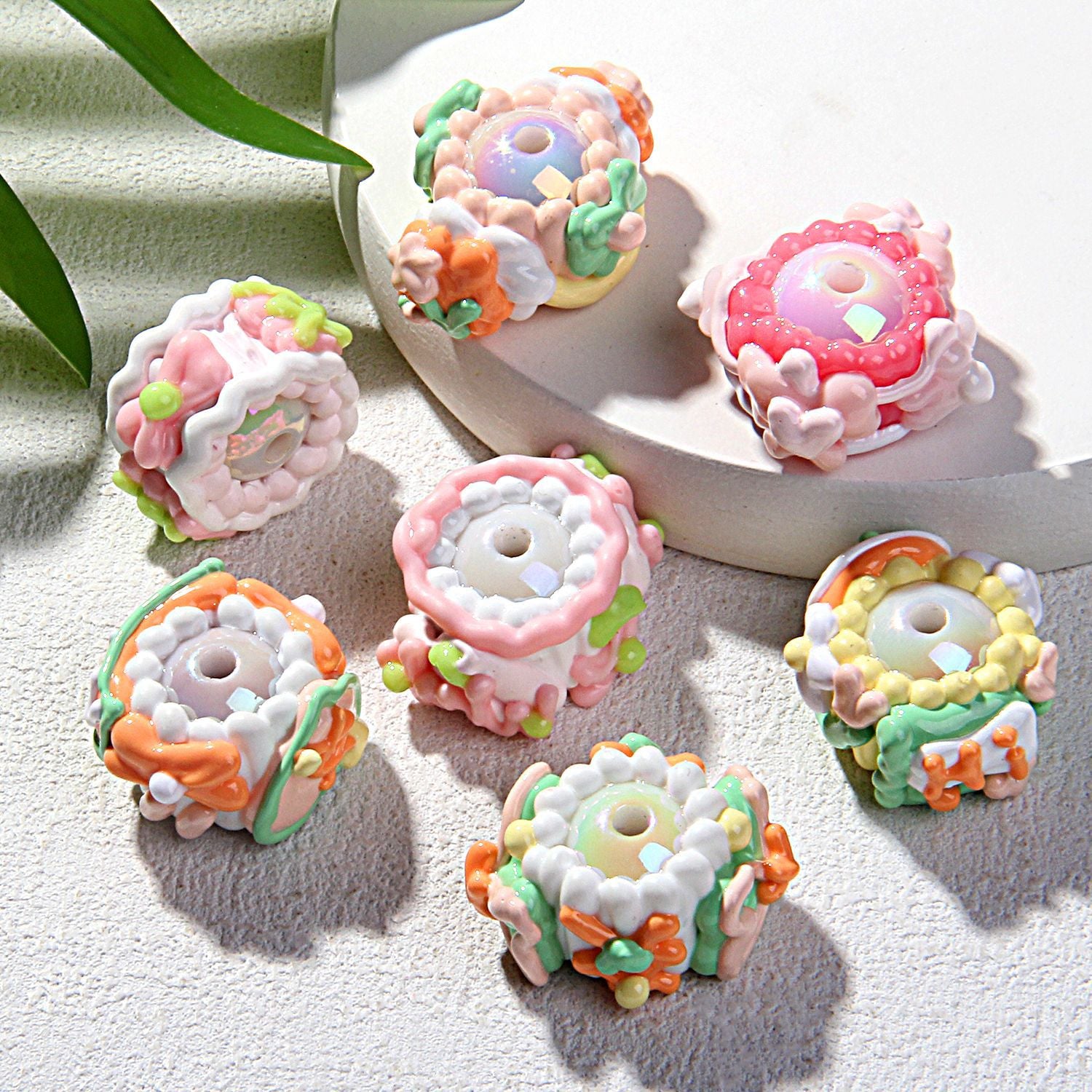 Heavy Oil Hand Painted Beads DIY Phone Chain Bag Hanging Chain Beaded Accessories DIY Car Hanging Bead Keychain Accessory Secondary image