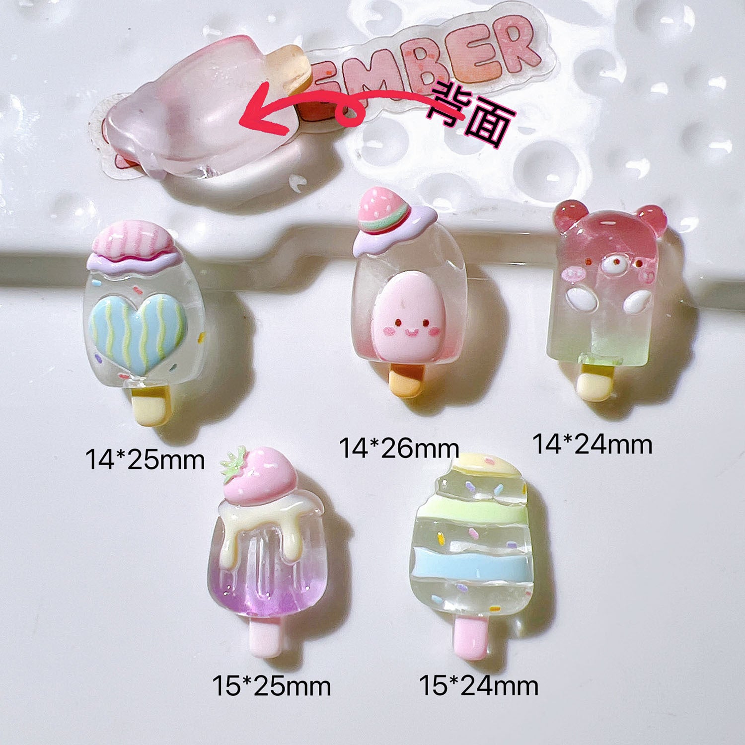 Resin diy Accessories: phone cases, decorative items, handmade materials, shoe charms, straw covers, patches, transparent watermelon popsicles Secondary image