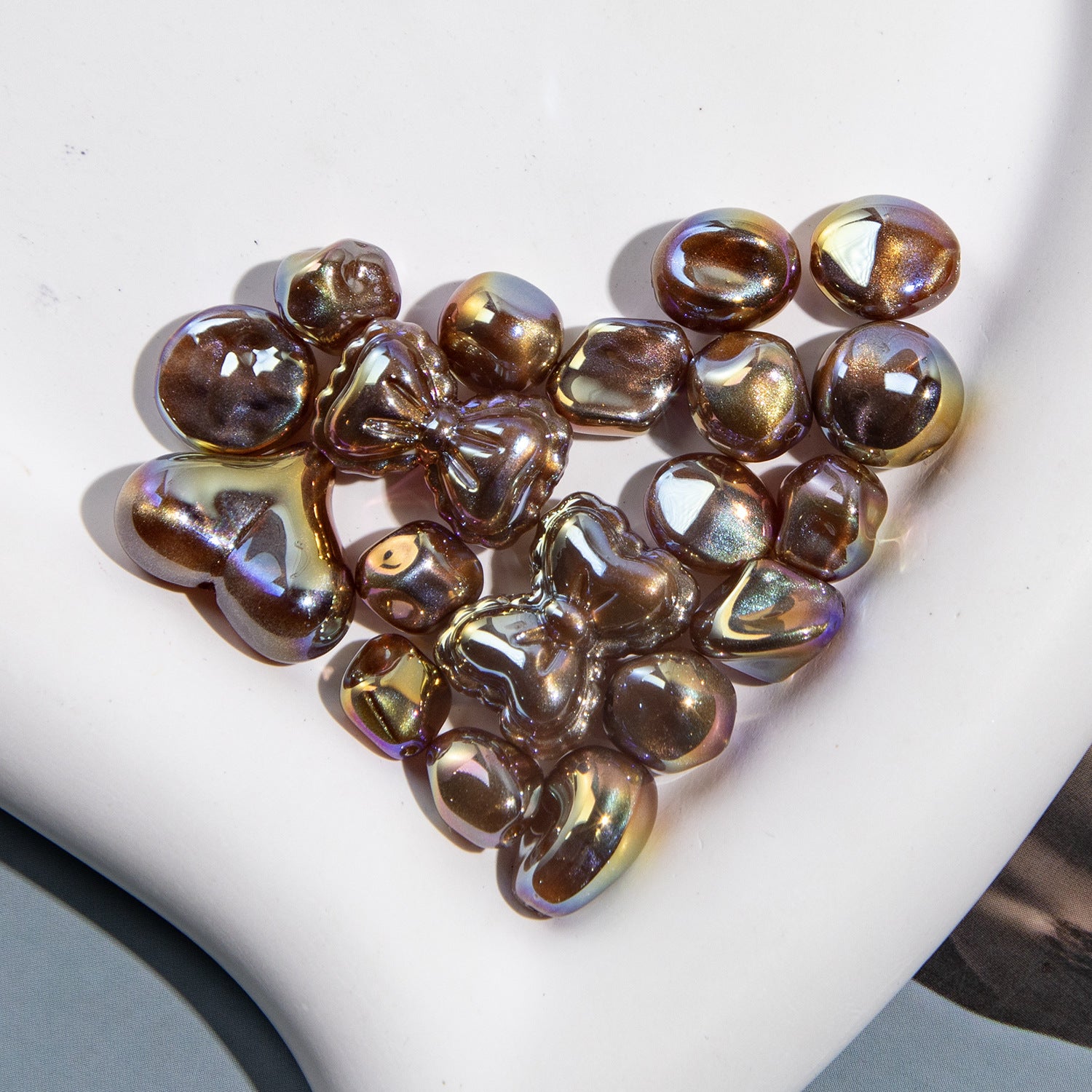 Cold Moon Chasing Light Coffee Color Baroque Irregular Shaped Beads with Through Hole diy Mobile phone chain accessories Secondary image