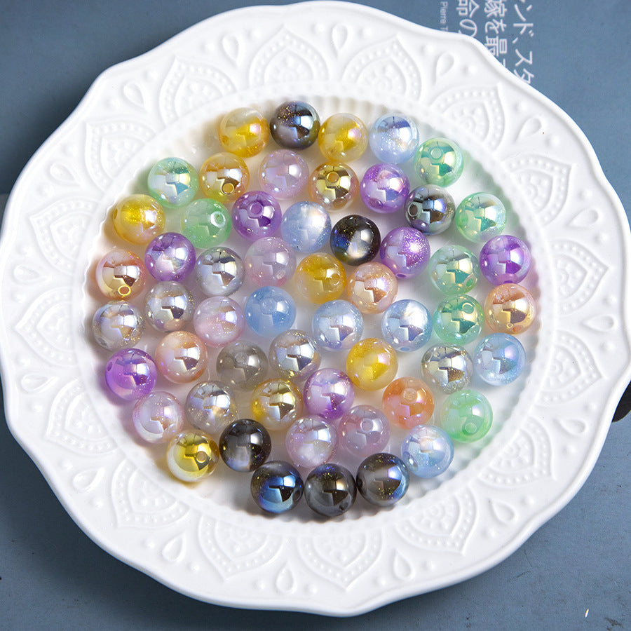 Card-16Cold Moon Iridescent Beads Electroplated Resin Loose Beads diy Mobile phone beaded accessories Secondary image