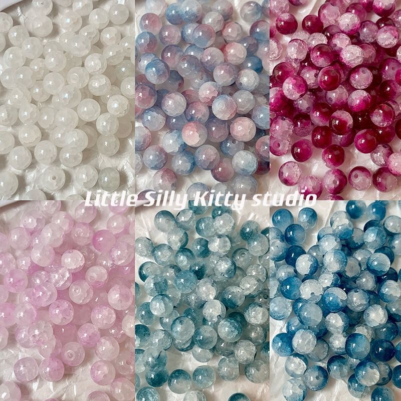 8mm Salt-style jade crushed glass and crystal round beads loose beads bracelet diy Bracelet, necklace, jewelry accessories and materials Secondary image