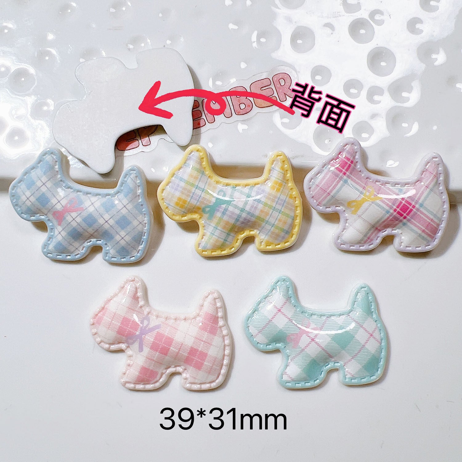Plastic accessories diy Accessories, craft materials, shoe embellishments, cream glue, children's hair clips, hair accessories, patches, plaid dog Secondary image