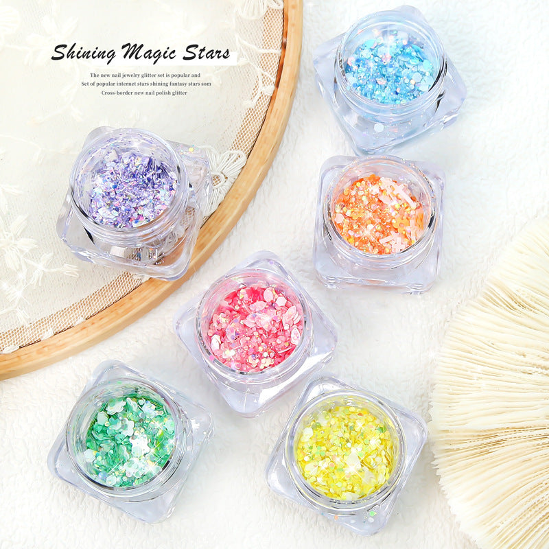 Nail glitter sequins, fairy eye makeup, star and moon nail stickers, eye makeup gel paste Secondary image