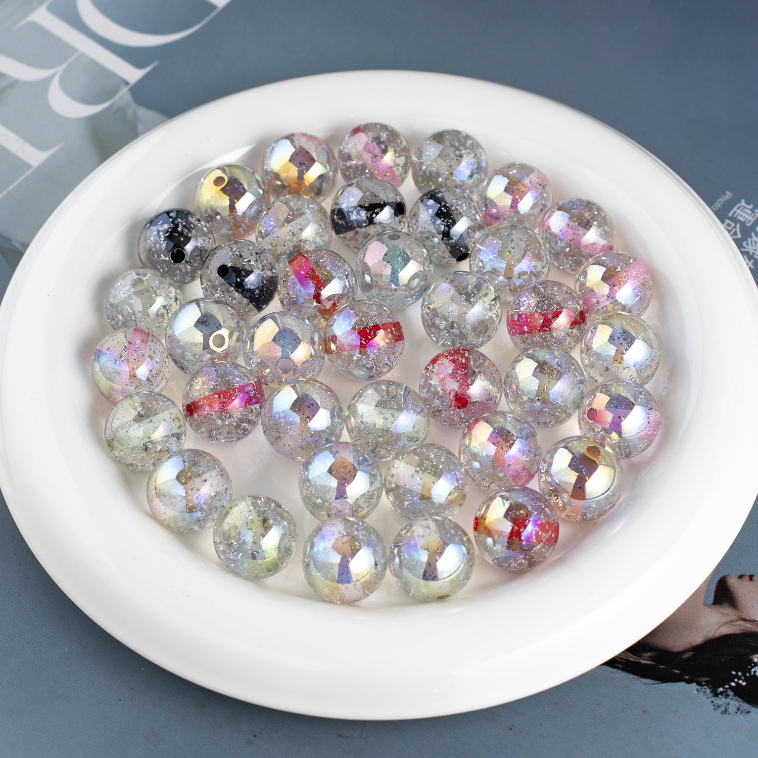 -12-16Cold Moon Galaxy Tears Electroplated Resin Beads with Through Hole diy Bracelet Jewelry Accessories Secondary image