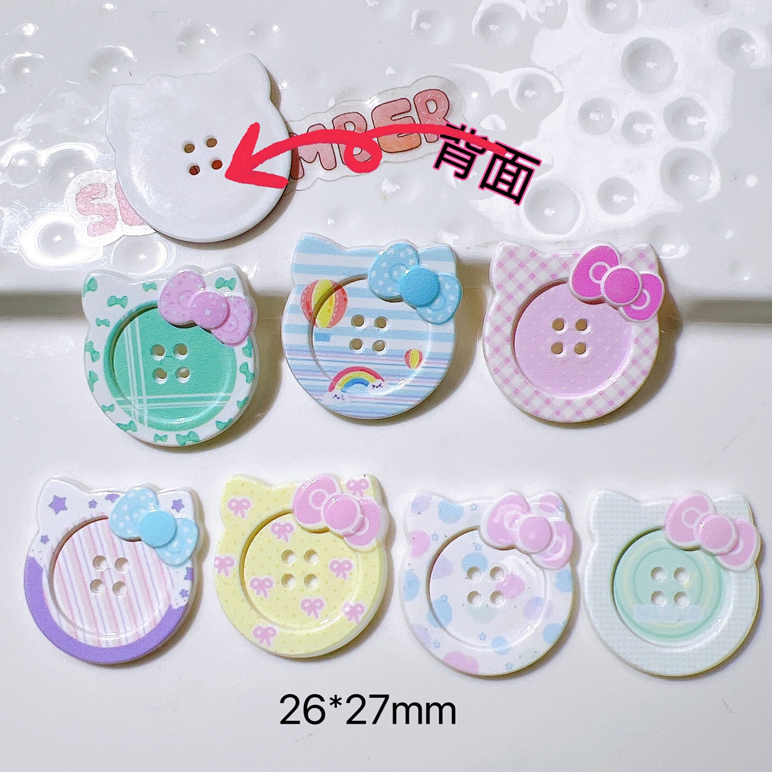 Plastic accessories DIY Handmade flat children's hair accessory patches, shoe decorations, cream glue cat buttons Secondary image