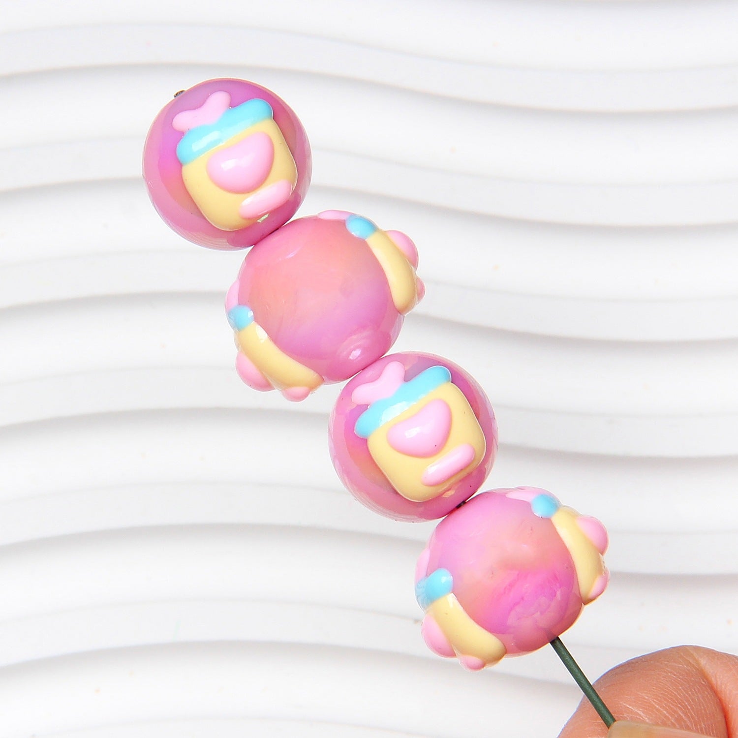 Cartoon Hand-Painted Beads Loose Beads String Beads Hand-Painted Beads diy Bracelet Loose Beads Phone Chain diy Material Secondary image