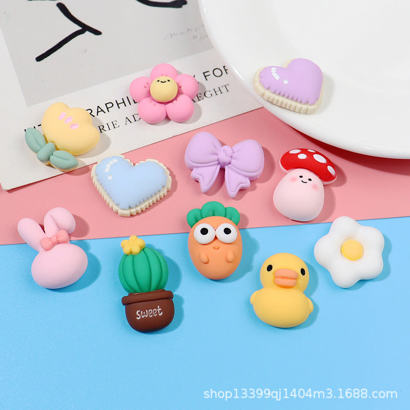 Cartoon Frosted Cute Sunflower Plant Cream Glue Phone Case DIY Handmade Hairpin Resin Accessories Secondary image