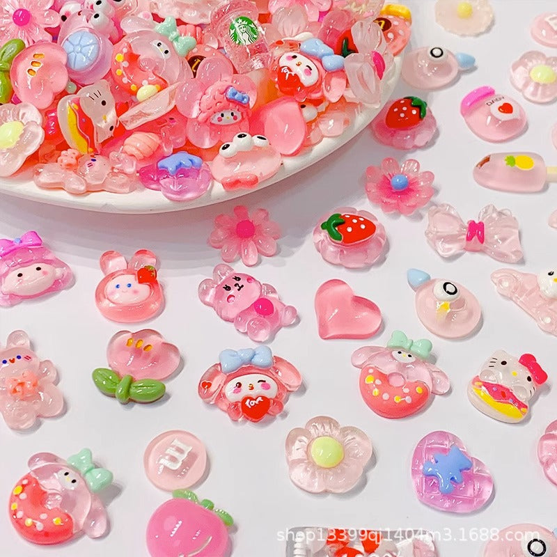 Translucent Textured Resin Accessories Ice Transparent Cartoon Color Mixed Cream Glue DIY Making Materials Secondary image