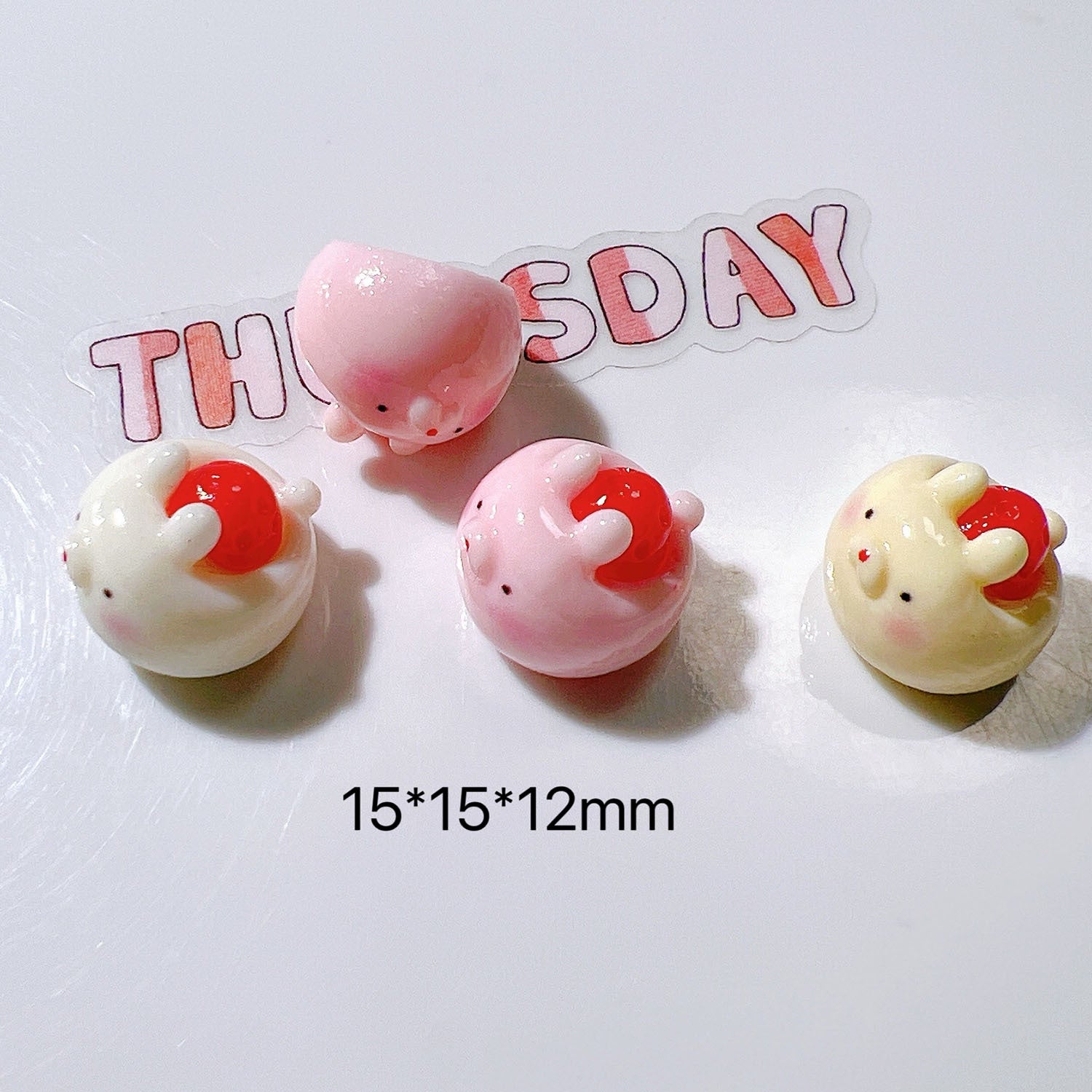 diy Accessories, toy materials, craft materials, cream glue, children's hair accessory patches, 3D strawberry rabbit Secondary image